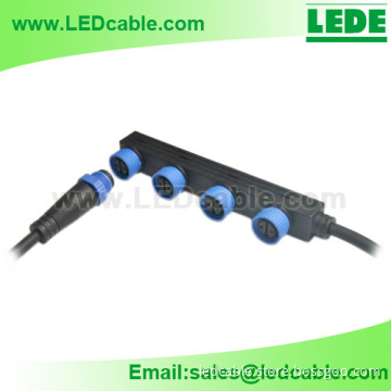 Plug & Play Waterproof Cable Connector Splitter Hub For Outdoor LED Lighting